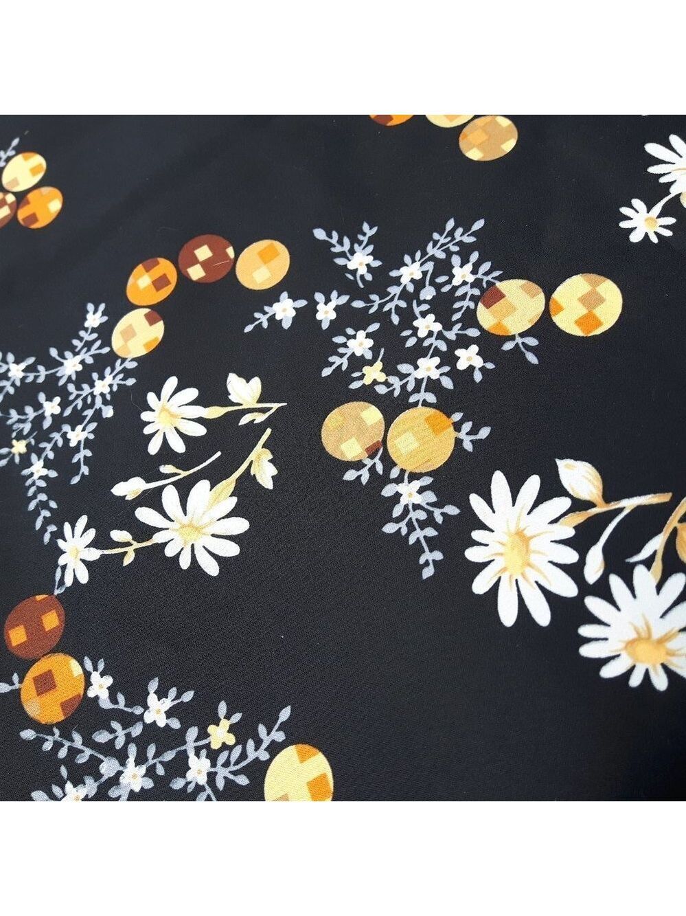 Large Chinese Lantern Daisy Japanese Print Fabric